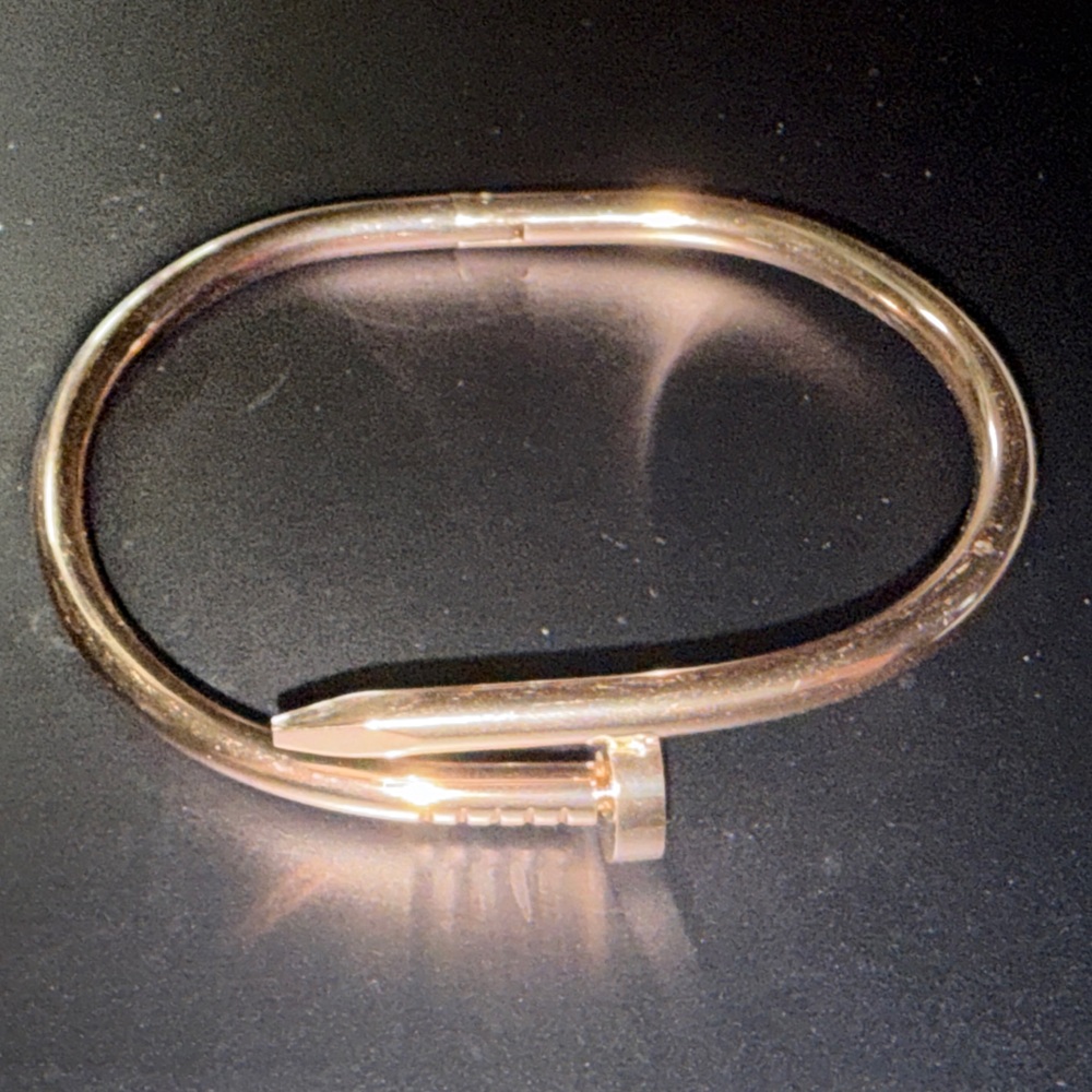 Gold-Tone Oval Bent Nail Bracelet